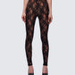 Miriam Black Lace Fitted Legging model front