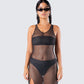 Mirla Black Jersey Bandeau Top model front