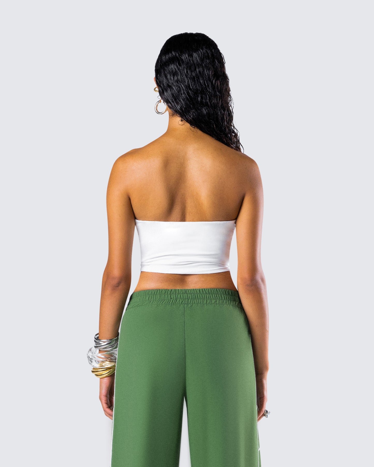 Mirla White Jersey Bandeau Top