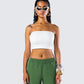 Mirla White Jersey Bandeau Top