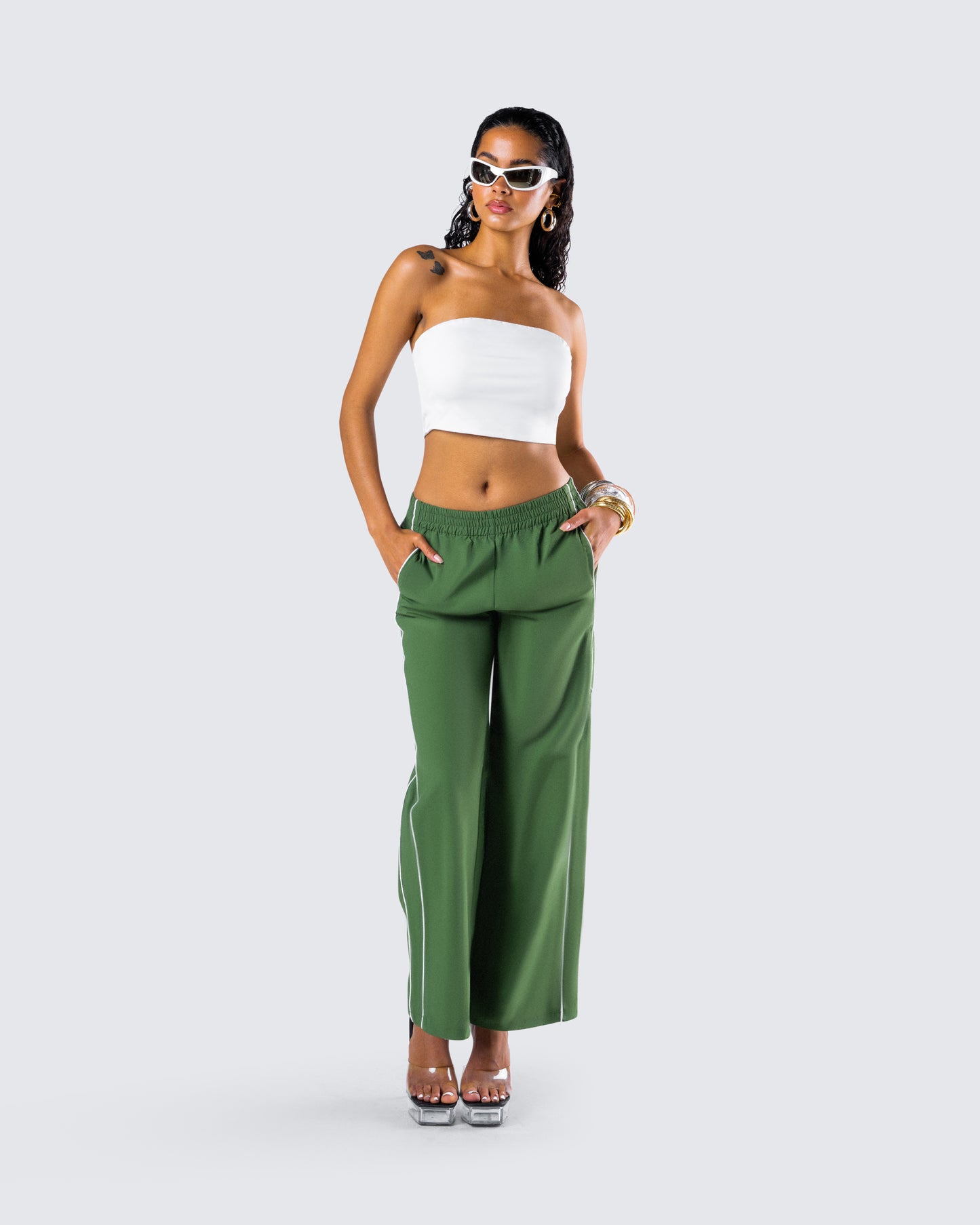 Mirla White Jersey Bandeau Top