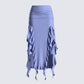 Dulce Blue Ruffle Maxi Skirt 3d product front
