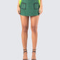 Misty Green Houndstooth Skirt