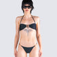 Monique Black Bikini Top model front