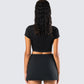 Monte Black Jersey Graphic Top