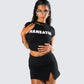 Monte Black Jersey Graphic Top