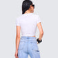 Monte White Jersey Graphic Top