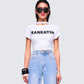 Monte White Jersey Graphic Top model front