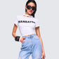 Monte White Jersey Graphic Top