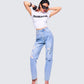Monte White Jersey Graphic Top