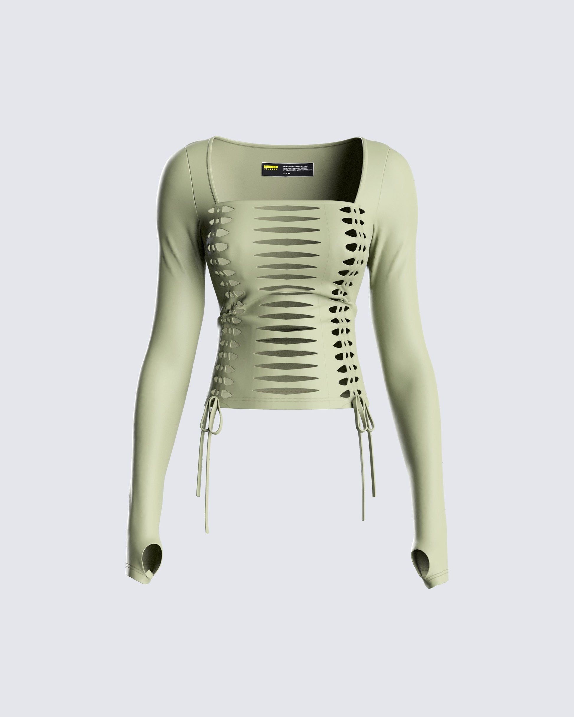 Morgan Green Long Sleeve Top 3d product front