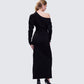 Morwena Black Off Shoulder Maxi Dress