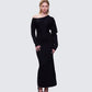 Morwena Black Off Shoulder Maxi Dress