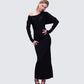 Morwena Black Off Shoulder Maxi Dress