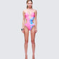 Murina Pink Flower Cutout Swimsuit model front