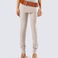 Myka Beige Rib Foldover Legging model front