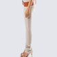 Myka Beige Rib Foldover Legging