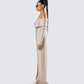 Myka Beige Rib Long Cardigan
