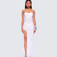 Myla White Floral Mesh Maxi Dressmodel front