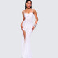 Myla White Floral Mesh Maxi Dress