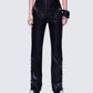 Nada Black Lace Up High Waisted Pant model front