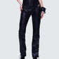 Nada Black Lace Up High Waisted Pant