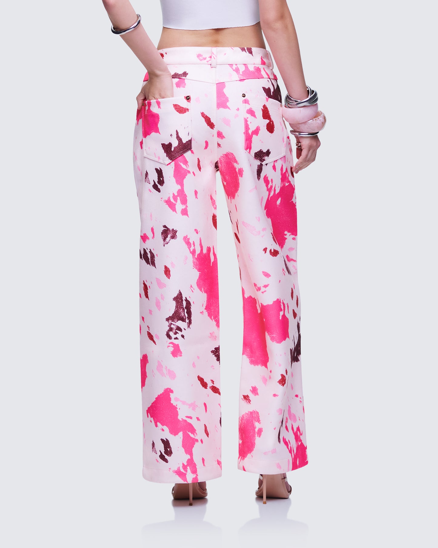 Nadezhda Multi Pink Denim Rivet Detail Pant