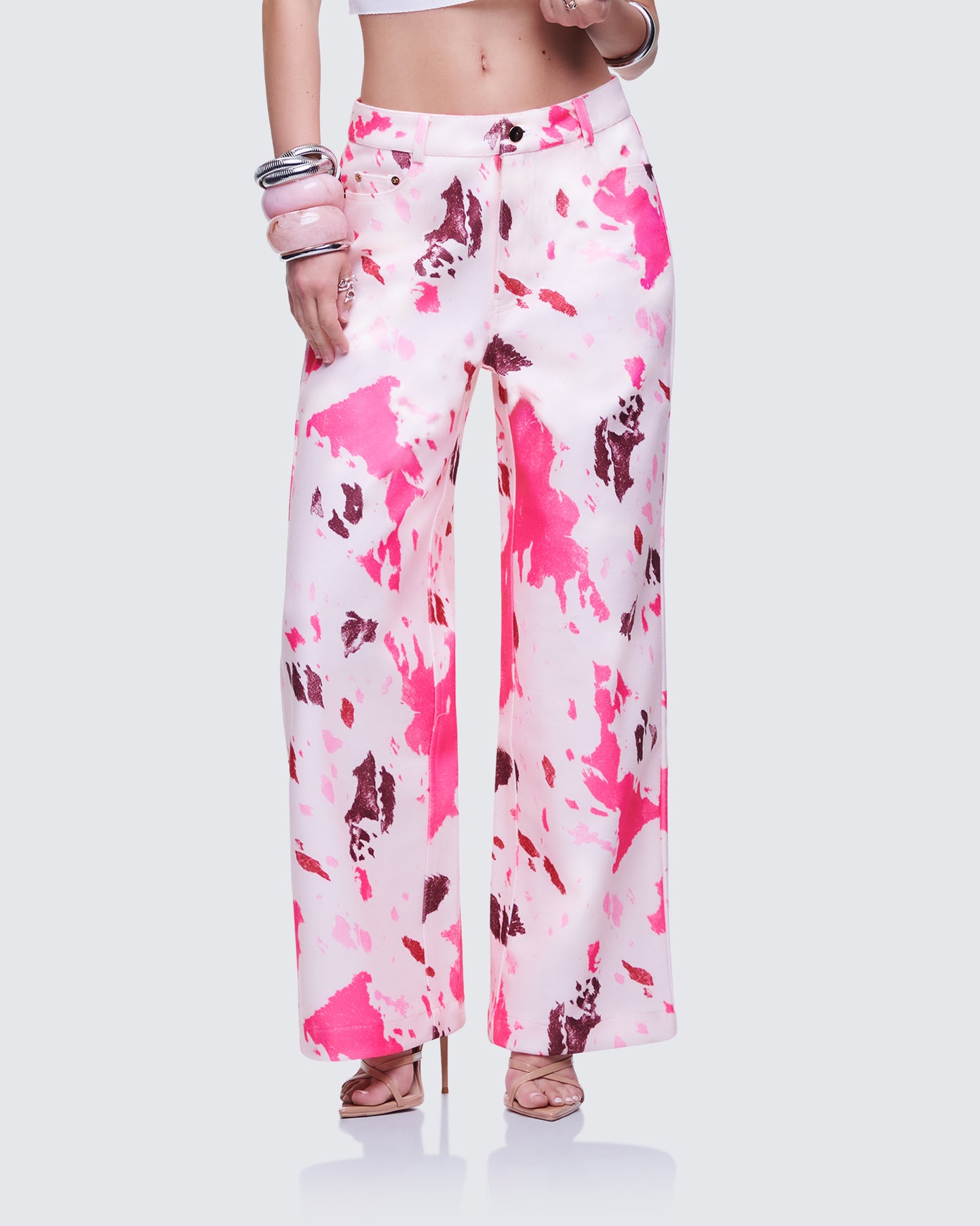 Nadezhda Multi Pink Denim Rivet Detail Pant