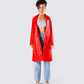 Nadja Red Vegan Leather Coat model front