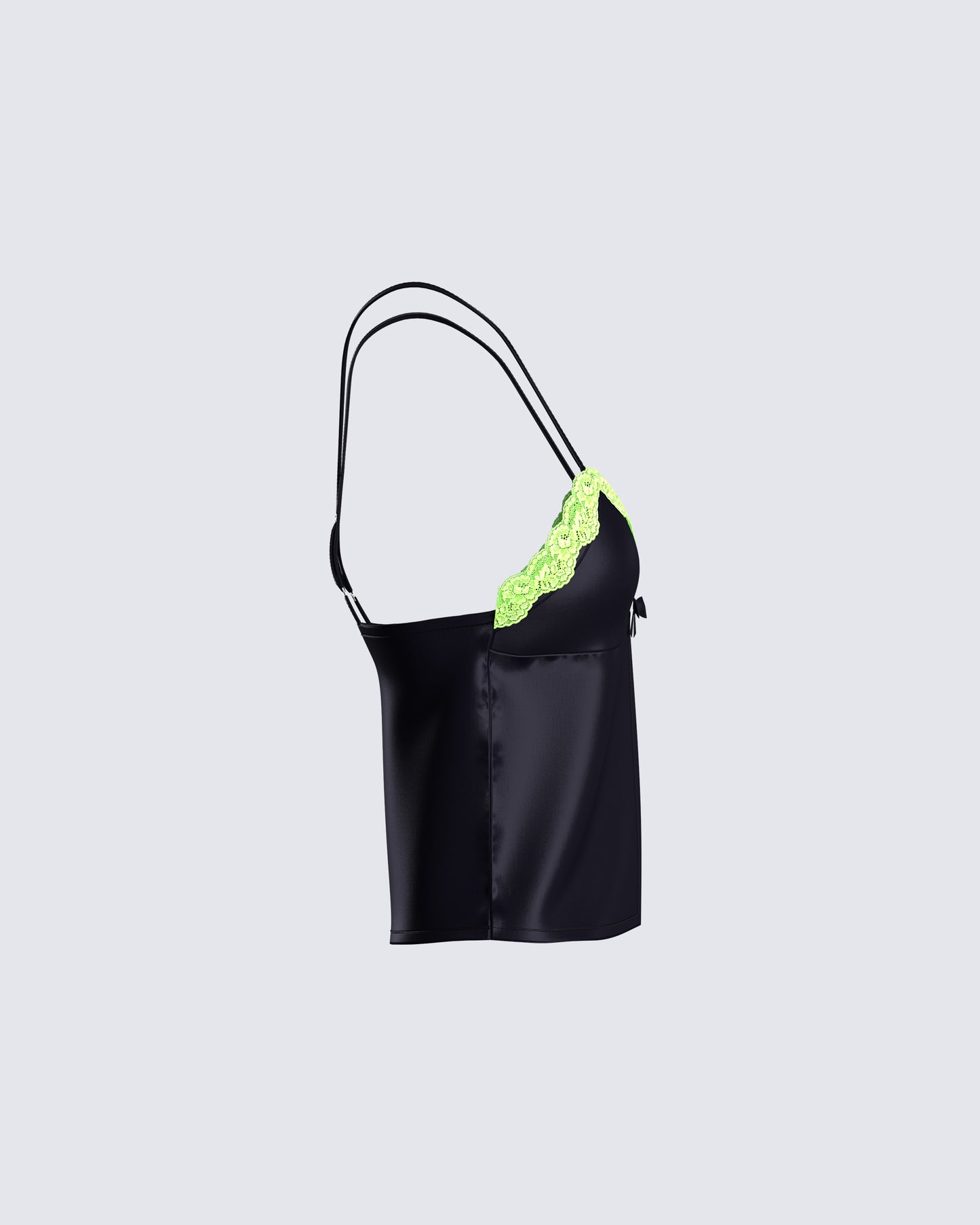 Nadya Black Satin Cami Top