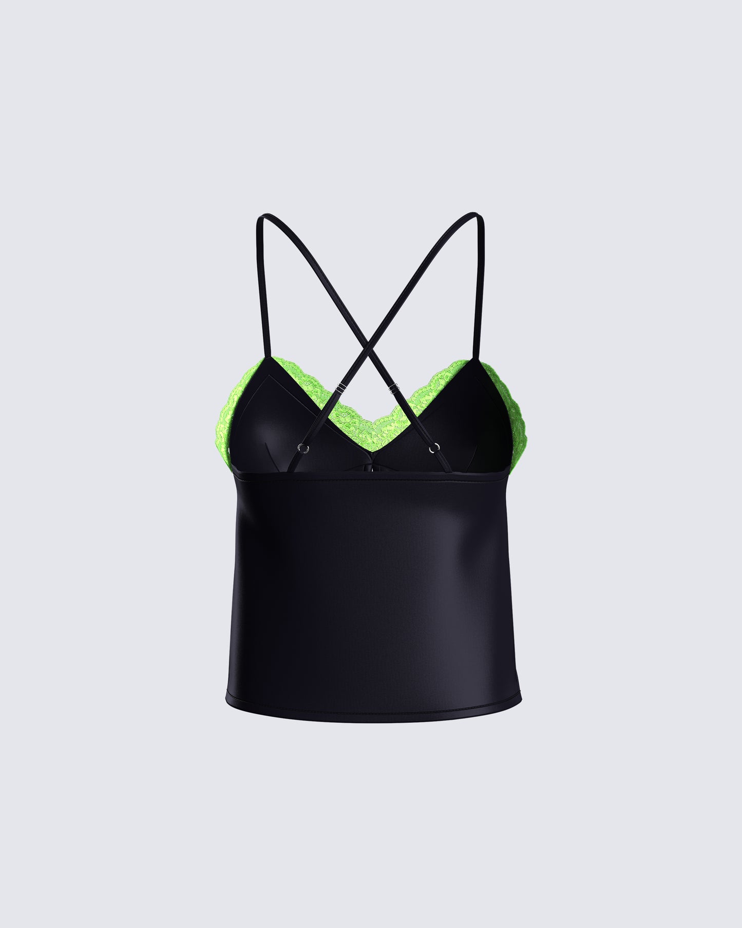 Nadya Black Satin Cami Top