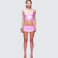 Naijah Pink Metallic Tankini Set