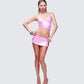 Naijah Pink Metallic Tankini Set
