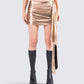 Bianca Metallic Gold Drape Skirt model front