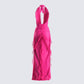 Nandi Hot Pink Ruffle Maxi Dress