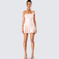 Nasrin Pink Jersey Mini Dress model front