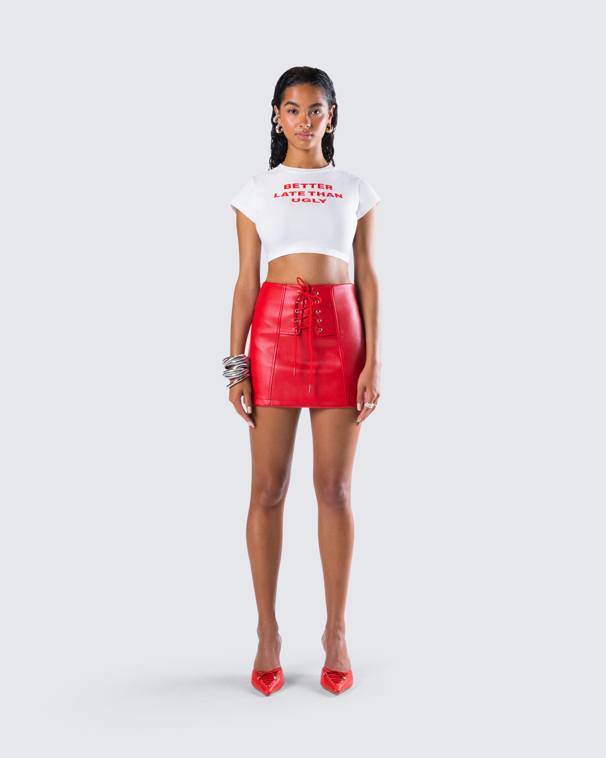 Nat Vegan Leather Set model front