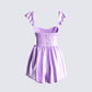 Nett Lavender Satin Ruffle Romper