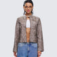Nevelle Sage Wash Faux Leather Jacket model front