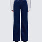 Nia High Waisted Dark Blue Jean model front