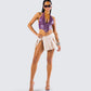 Nia Purple Vegan Leather Halter Top