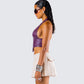 Nia Purple Vegan Leather Halter Top