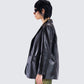 Nika Black Vegan Leather Blazer