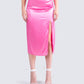 Nikita Pink Satin Midi Skirt model front