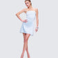 Nivi Blue Banded Satin Mini Dress