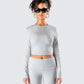 Noam Heather Grey Long Sleeve Top model front