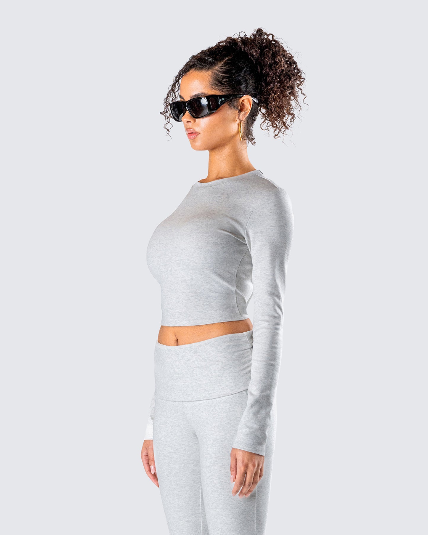 Noam Heather Grey Long Sleeve Top