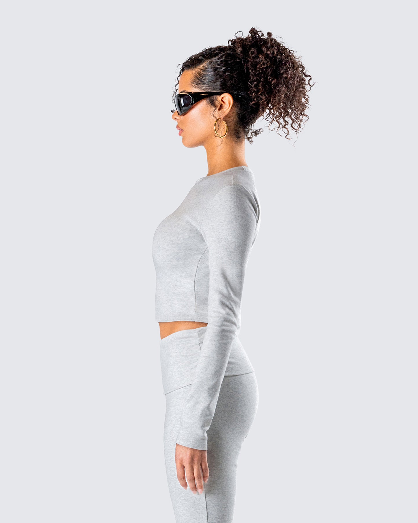 Noam Heather Grey Long Sleeve Top