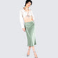Noor Ivory Knotted Blouse Top