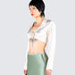 Noor Ivory Knotted Blouse Top